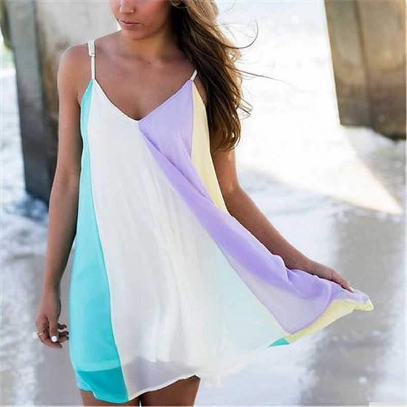 

Beautiful Multi-color V Neck Maternity Dress