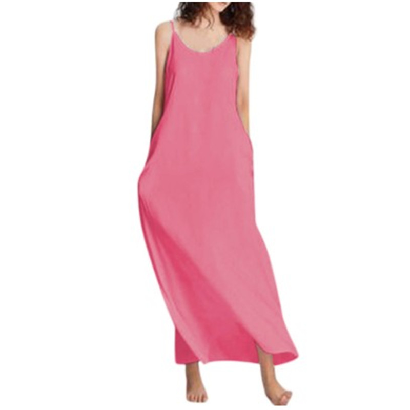 

Casual Solid Sleeveless Maternity Maxi Dress