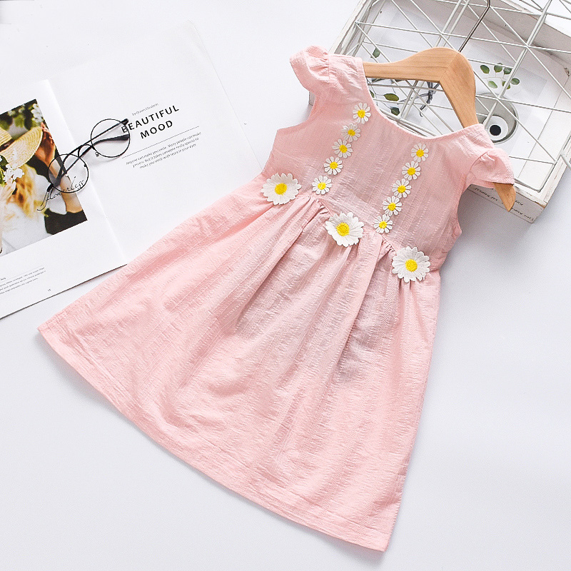 

Baby / Toddler Girl Pretty Floral Decor Solid Dresses
