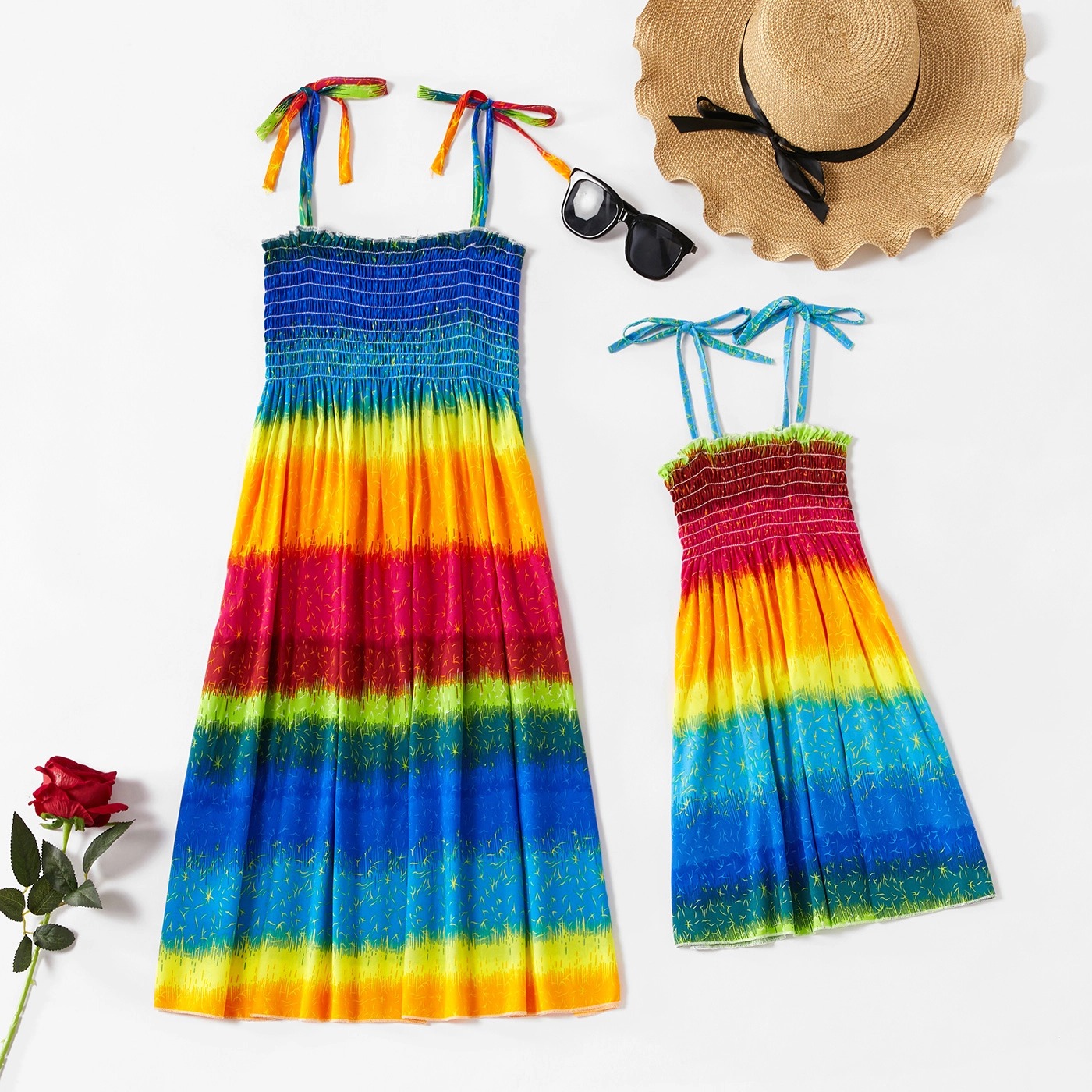 

Rainbow Sling Dresses for Mommy and Me