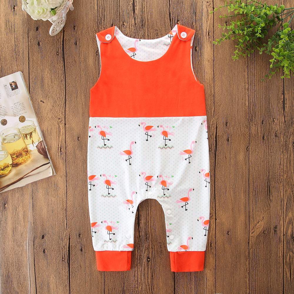

Baby Cartoon Flamingo Print Jumpsuit