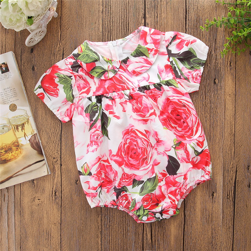 

Baby Doll Collar Rose Floral Bodysuit