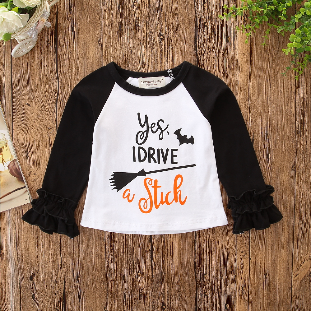 

Baby / Toddler Halloween Style Letter Print Long-sleeve Tee