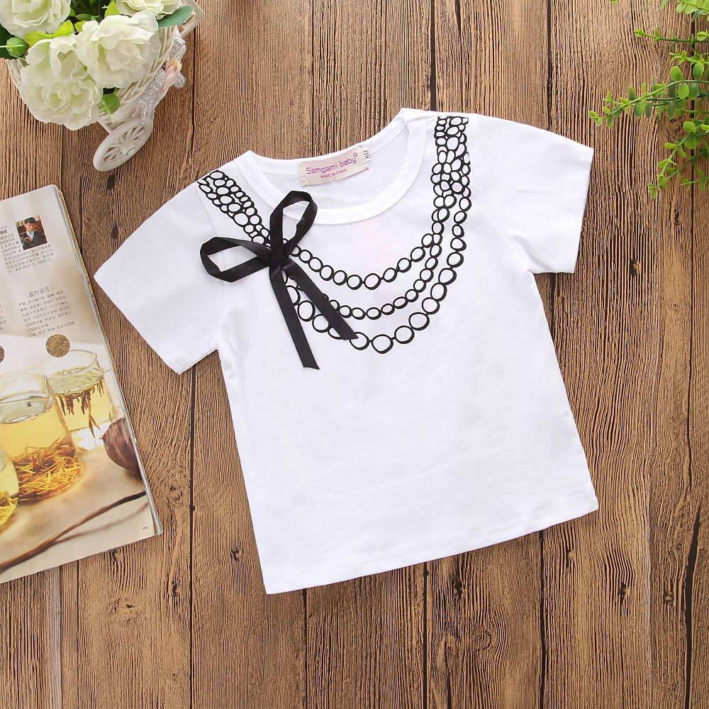 

Baby / Toddler Bow Decor Circle Print Tee