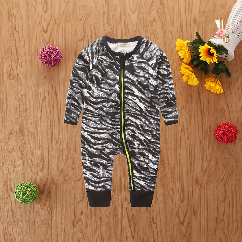 

Baby Boy Stripe Long-sleeve Round-collar Jumpsuit