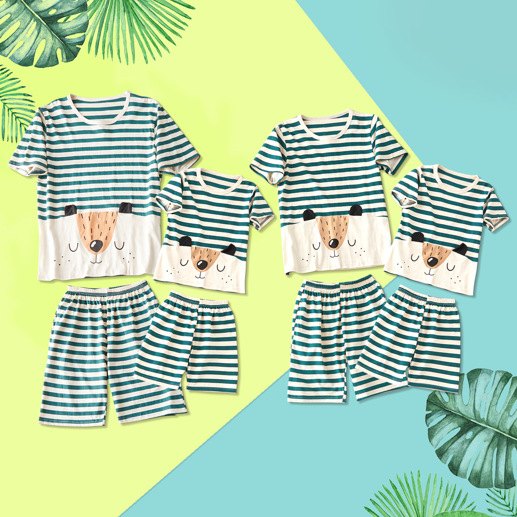 

Striped Fox Print Family Matching Pajamas Sets