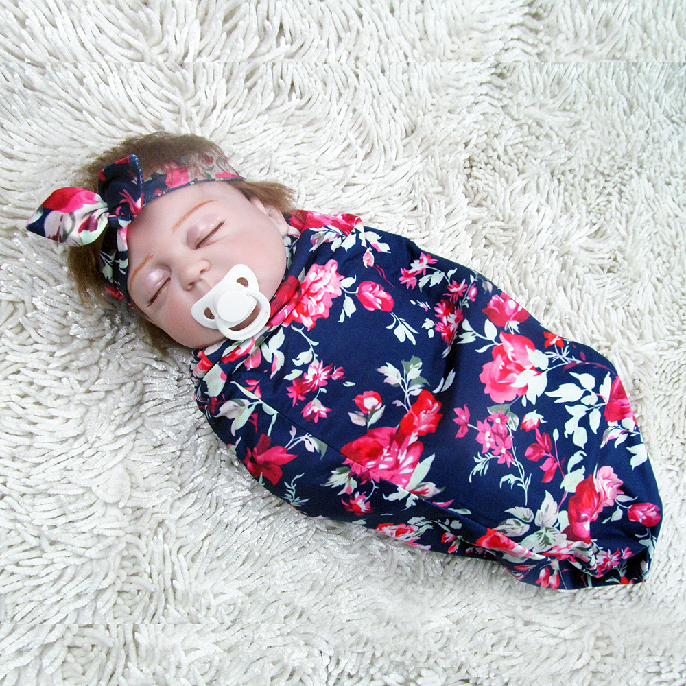 

Floral Print Swaddle and Headband