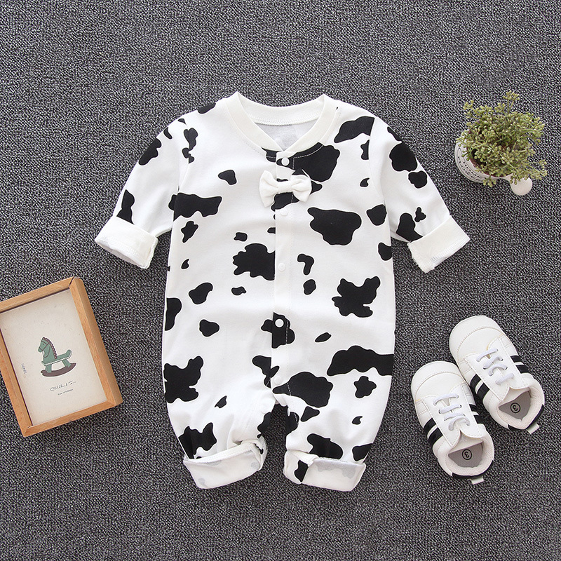 

Baby Boys Cartoon Print Bow Jumpsuit