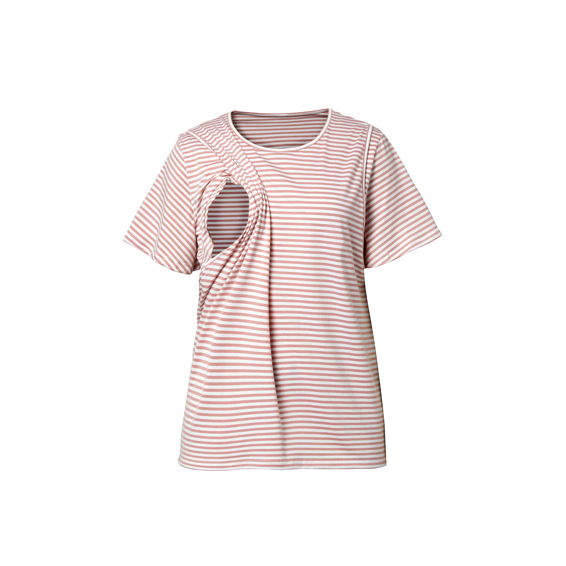 

Casual Striped Short-sleeve Nursing Tee