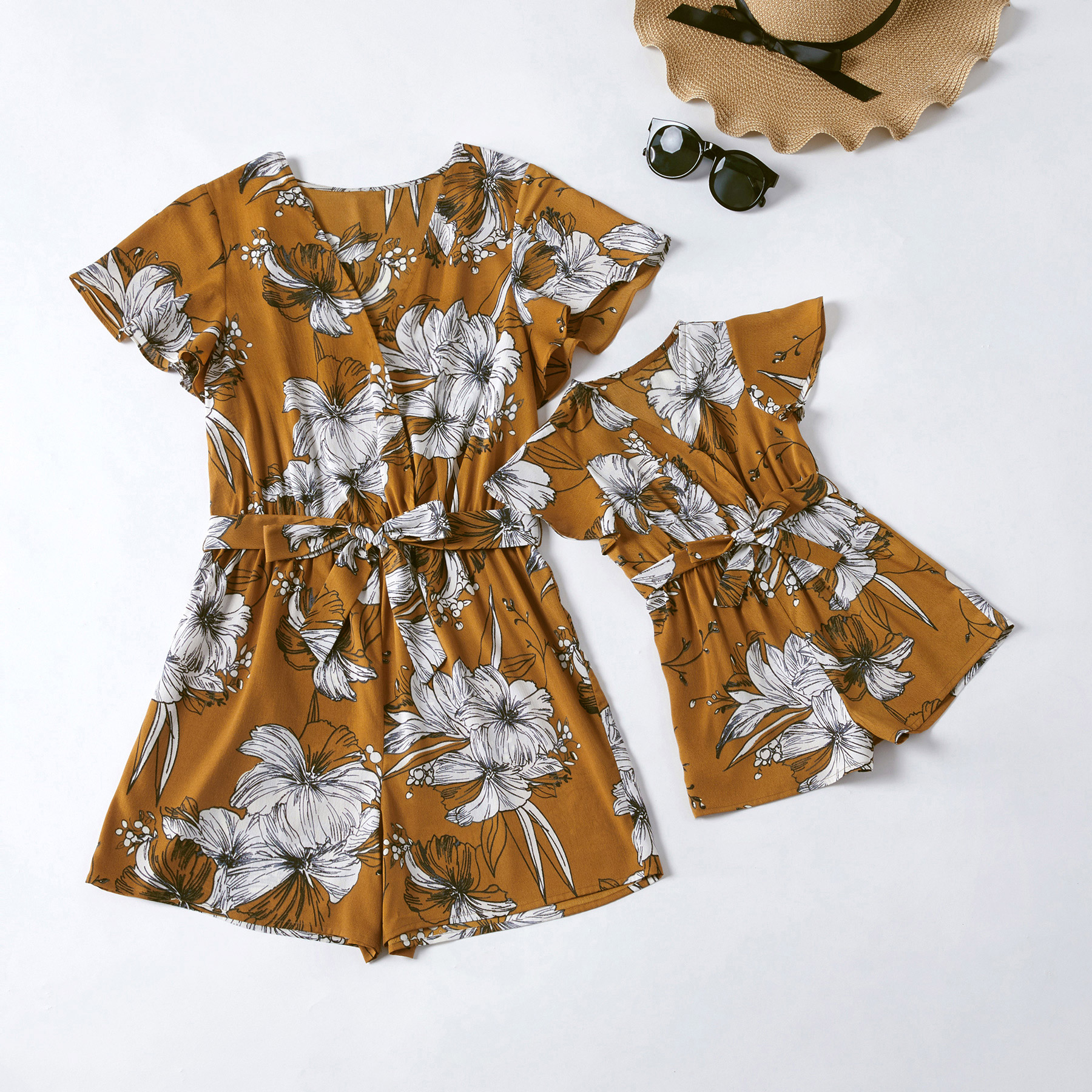 

Floral Printed Matching Jumpsuits