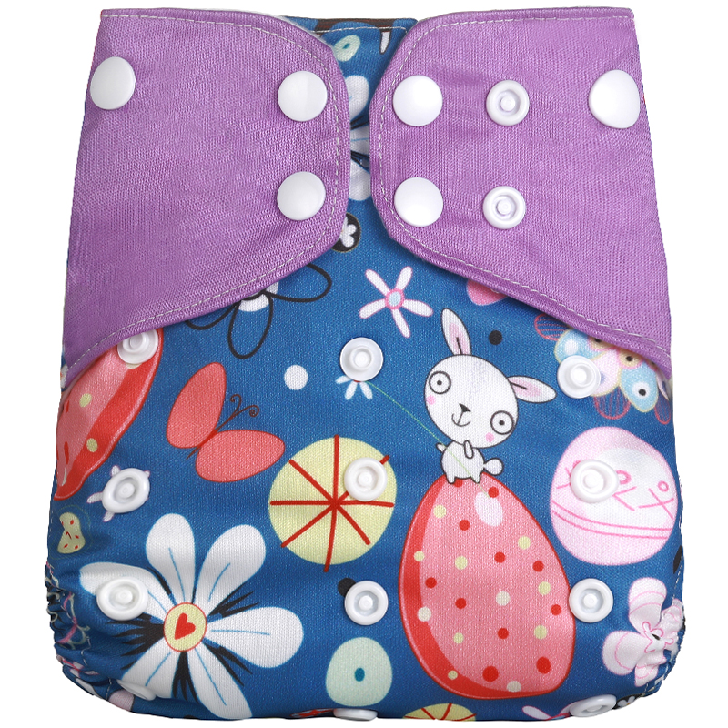 

Waterproof Adjustable Floral Print Cloth Diaper