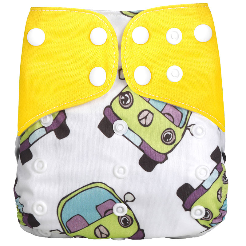 

Waterproof Adjustable Car Print Cloth Diaper
