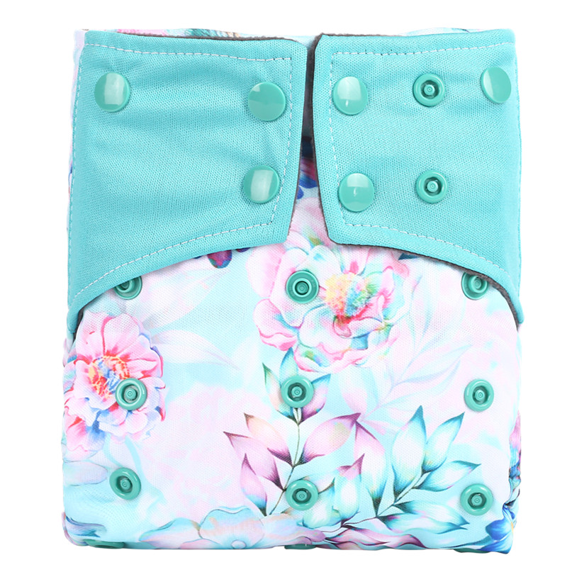 

Waterproof Adjustable Floral Print Cloth Diaper