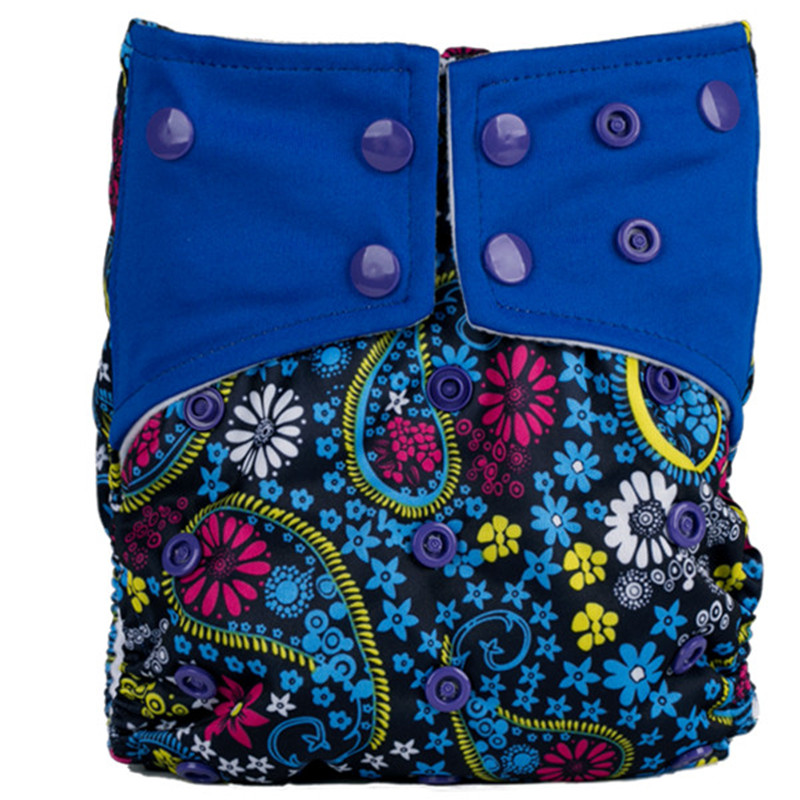 

Waterproof Adjustable Floral Print Cloth Diaper