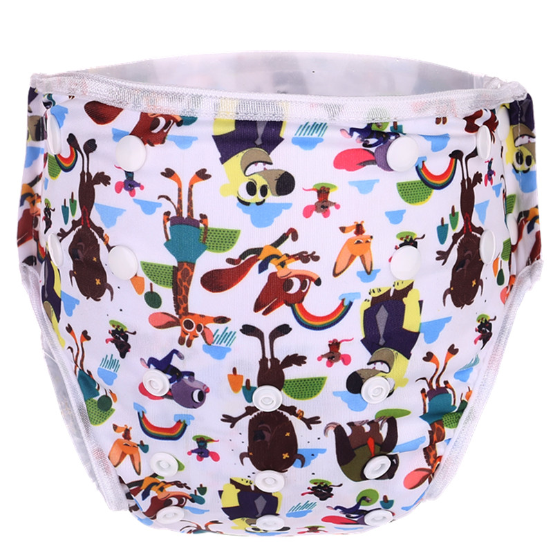 

Reusable Adjustable Cartoon Print Cloth Swim Diaper