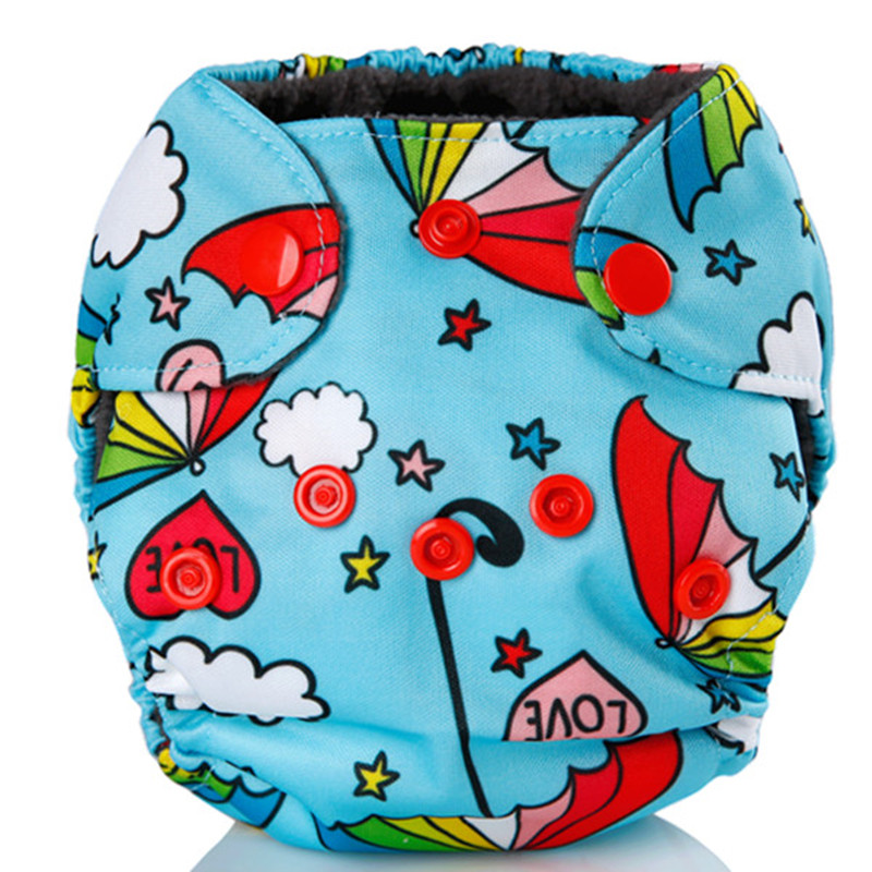 

Reusable Waterproof Cartoon Print All in One Cloth Diaper
