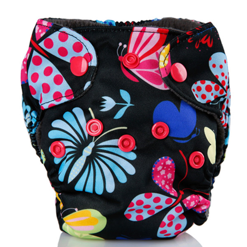 

Reusable Waterproof Butterfly Print All in One Cloth Diaper