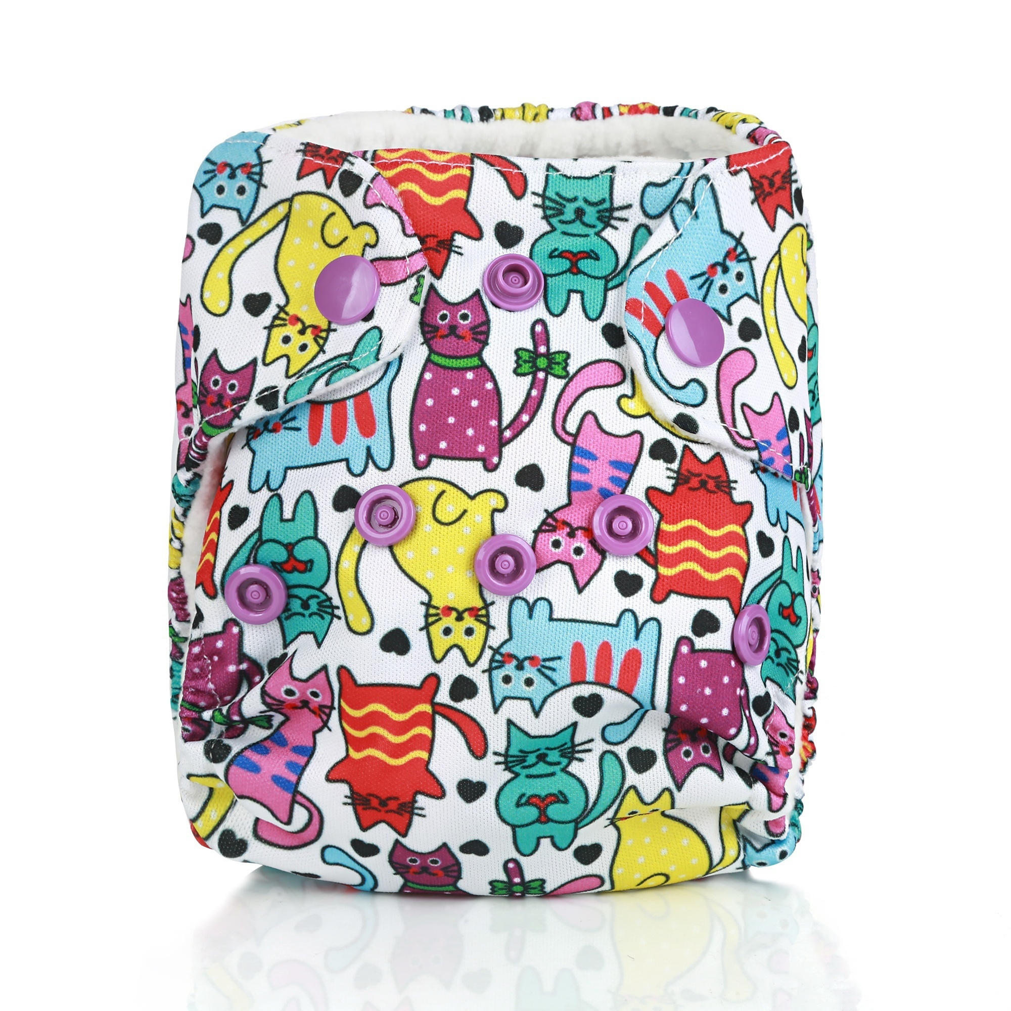 

Reusable Waterproof Cat Print All in One Cloth Diaper