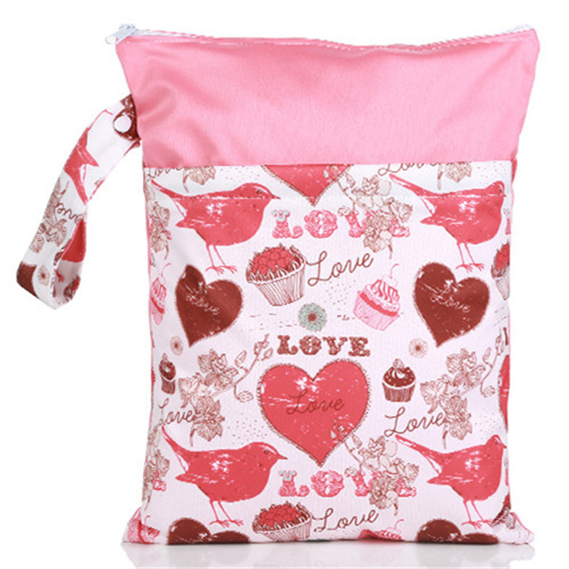 

Waterproof Heart Print Cloth Diaper Wet/Dry Bags