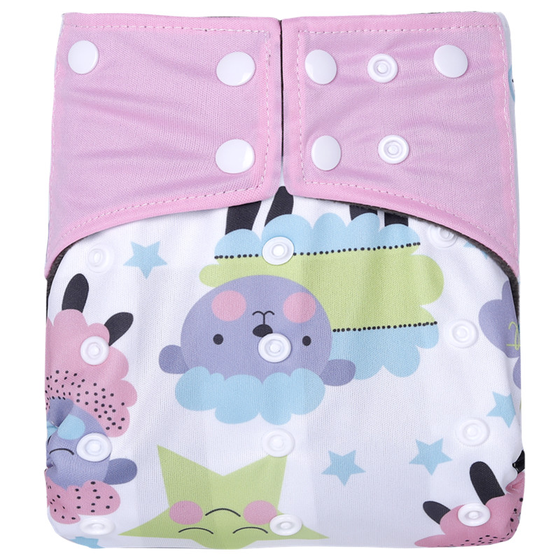 

Waterproof Adjustable Sheep Print Cloth Diaper