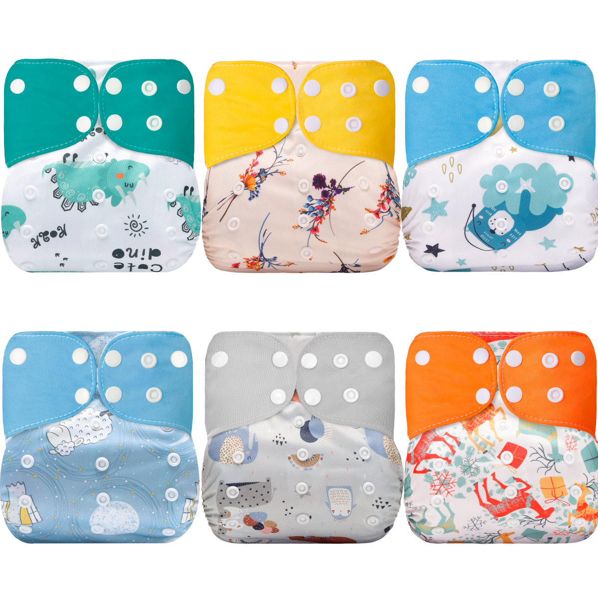 

Cartoon Cute Baby Washable Adjustable Cloth Diaper Waterproof Breathable Eco-friendly Diaper