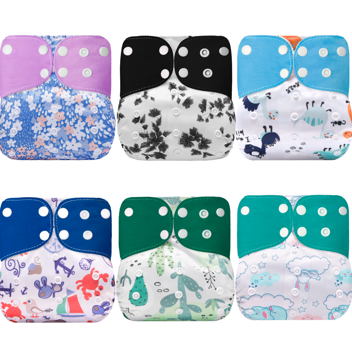 

Cartoon Cute Baby Washable Adjustable Cloth Diaper Waterproof Breathable Eco-friendly Diaper