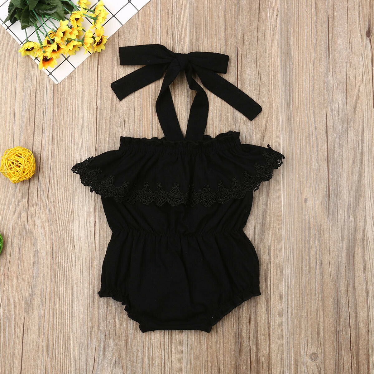 

Baby Halter Off Shoulder Solid Bodysuit