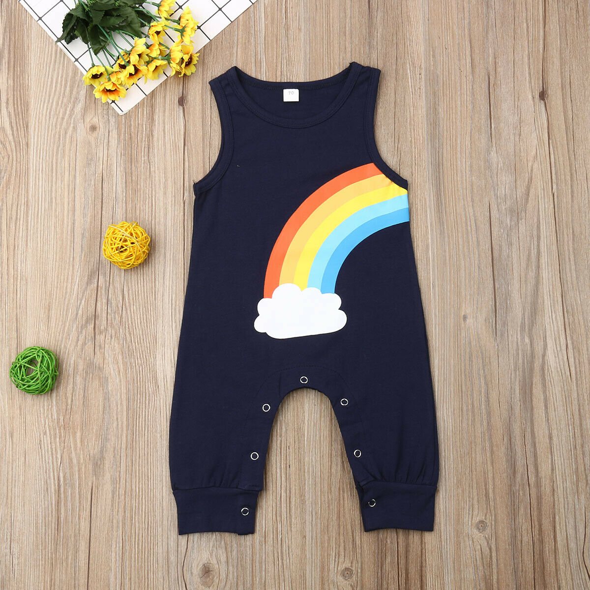 

Baby / Toddler Colorful Rainbow Print Jumpsuit