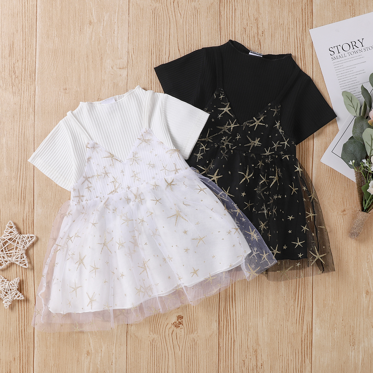 

1pc Baby Girl Stars Sweet Dress