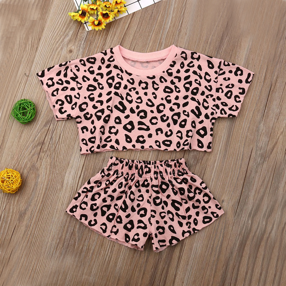 

Baby / Toddler Trendy Pink Leopard Print Top and Shorts Set