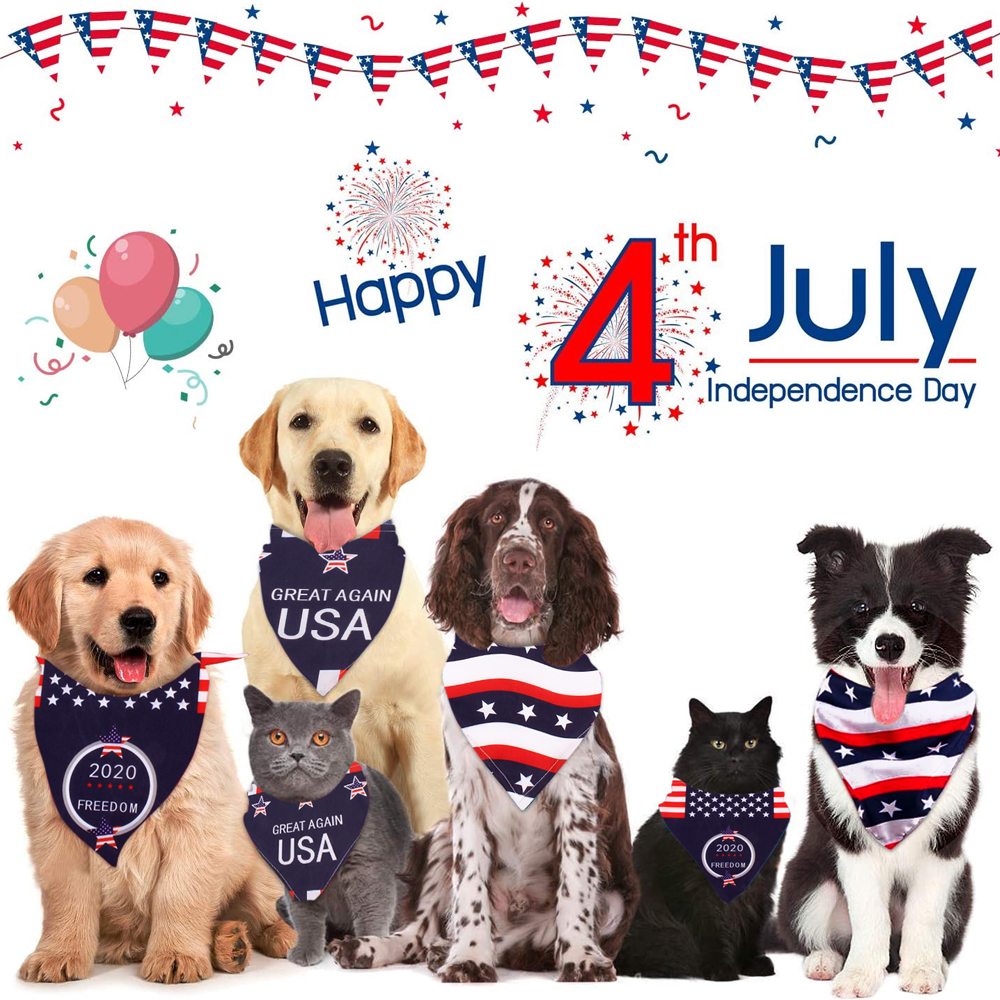 

American Patriotic Day Pet Triangle Scarf