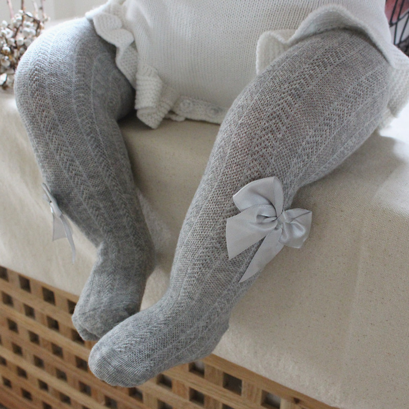

Baby / Toddler Bowknot Decor Solid Tights