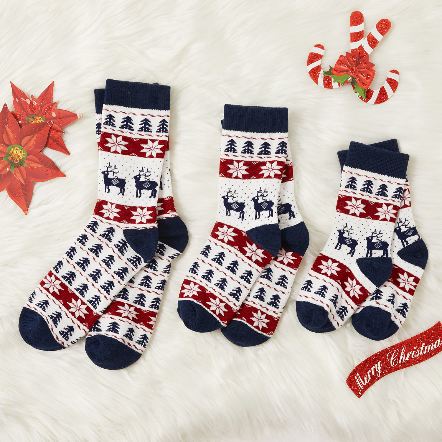 

1-pack Baby / Toddler / Kid Plaid Christmas Middle Socks