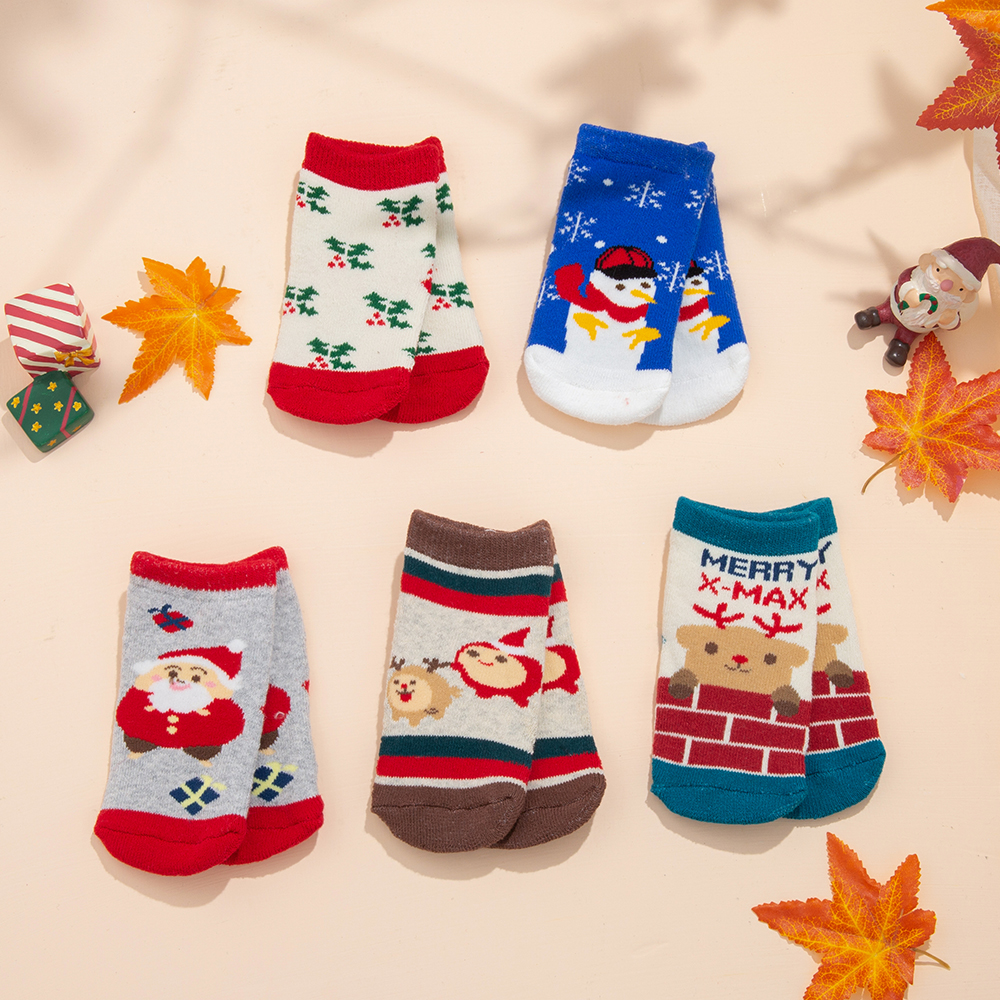 

5-pack Baby / Toddler / Kid Christmas Middle Socks ( Various colors )