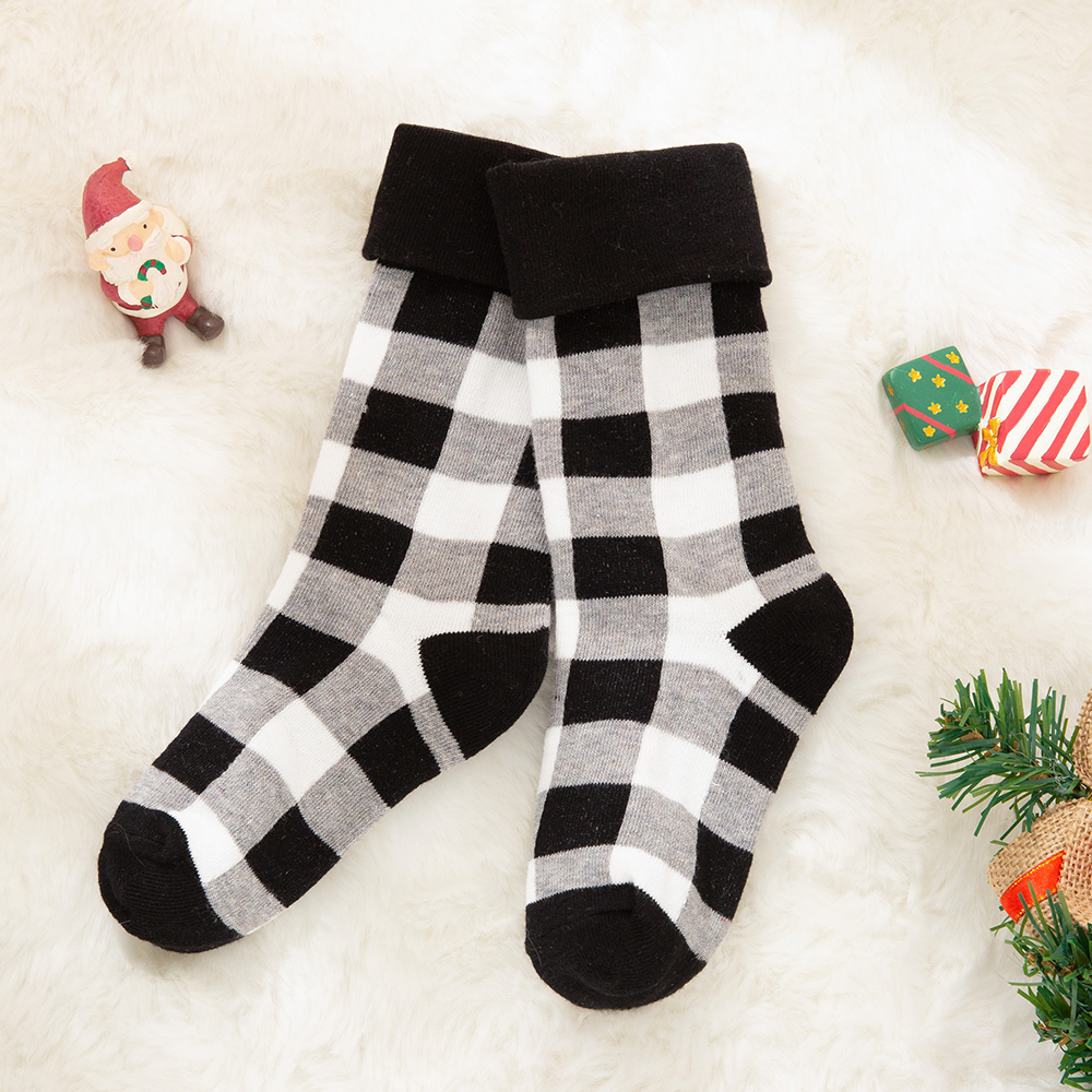 

Baby / Toddler Christmas Plaid Middle Socks