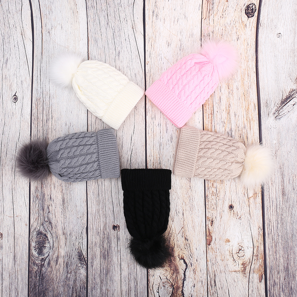 

Baby / Toddler Knitted Pompon Hat ( Various colors )