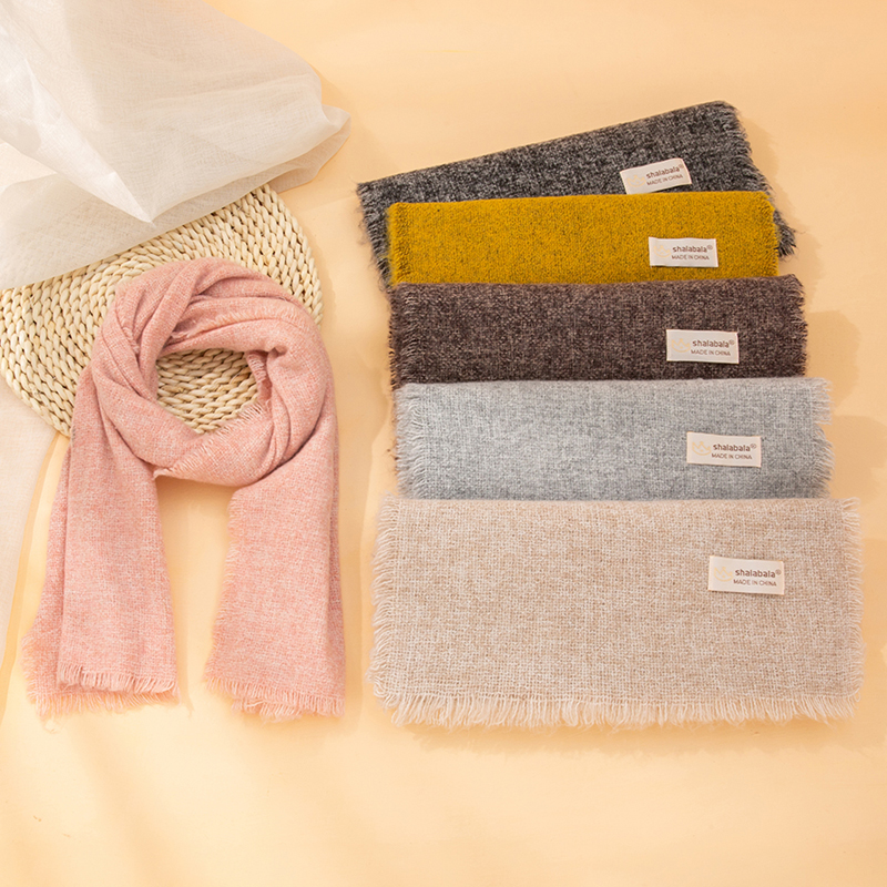 

Toddler / Kid Solid Soft Knitted Tasseled Scarf