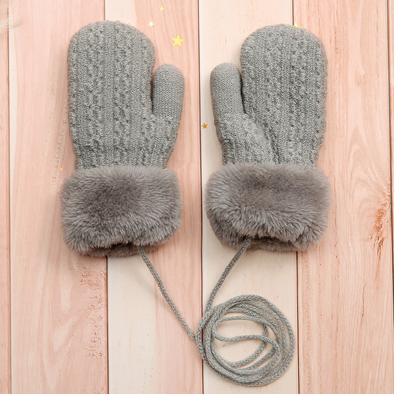 

Baby / Toddler Solid Fleece Knitted Thermal Gloves