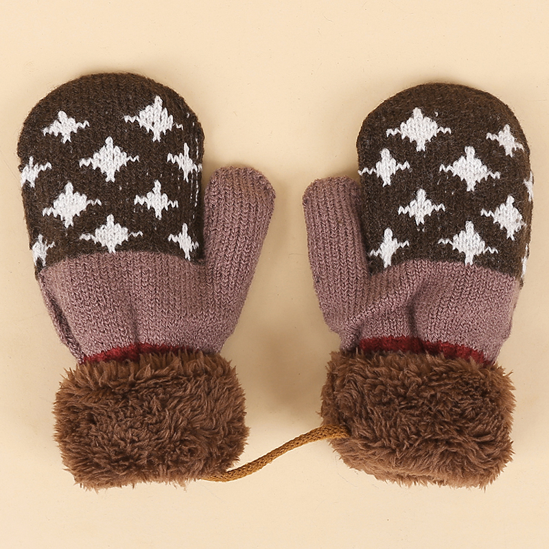 

Toddler Stars Print Knitted Fleece Thermal Gloves