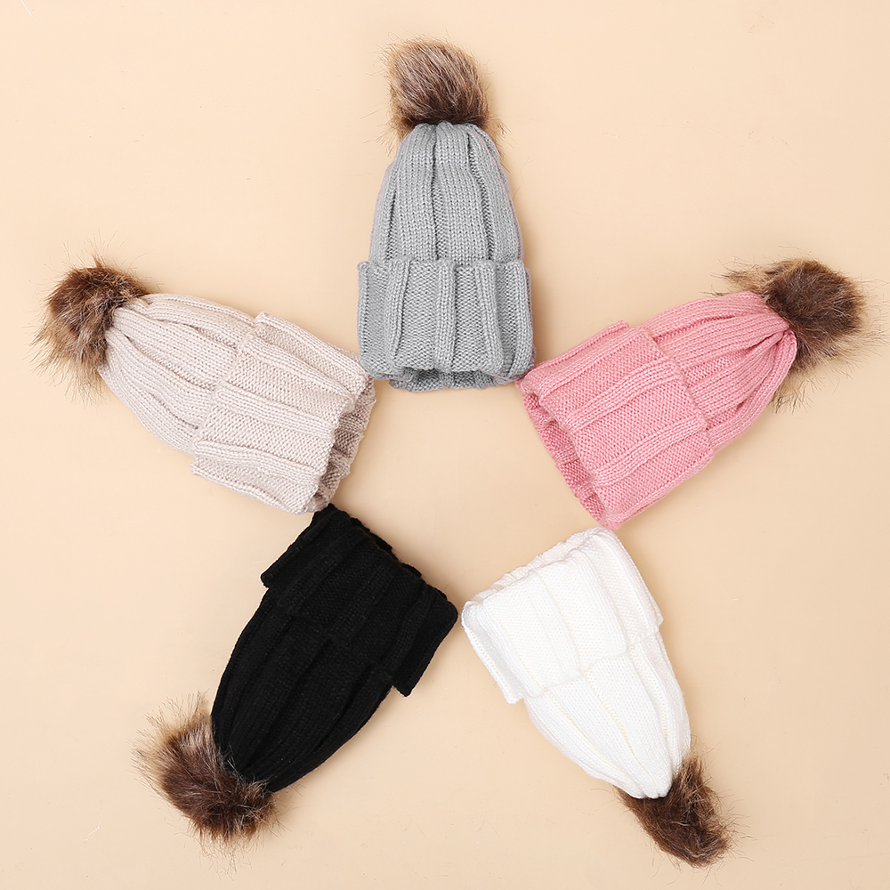 

Baby / Toddler Pompon Striped Warm Hat