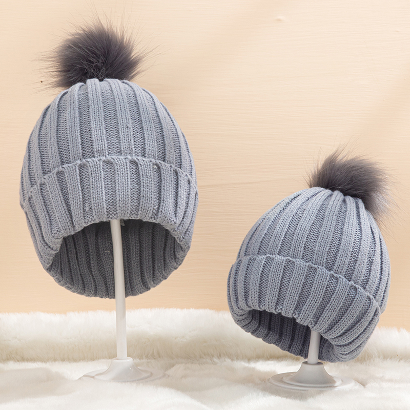 

Wool Knitted Warm Hats for Mommy and Me