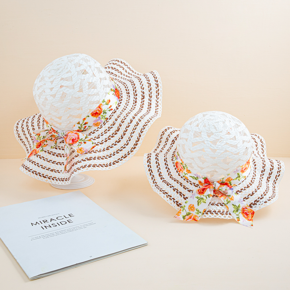 

Mommy and Me Mesh Bowknot Straw Hats