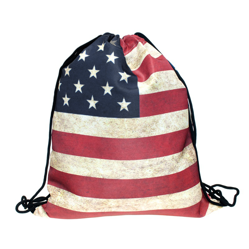 

Stars Decor Striped Drawstring Storage Bag