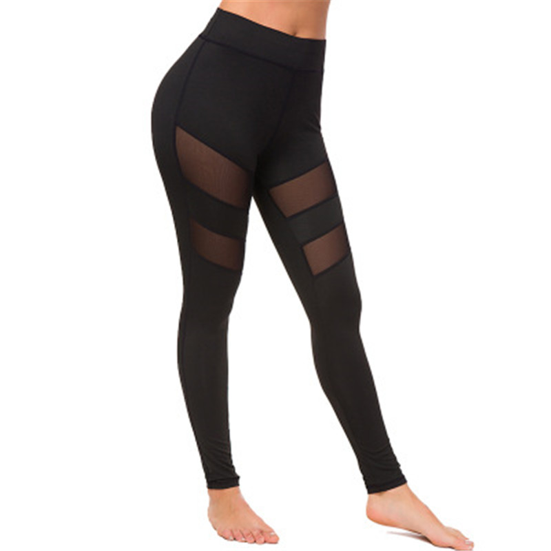 

Black Leggings Stretch Mesh Fitness Pants