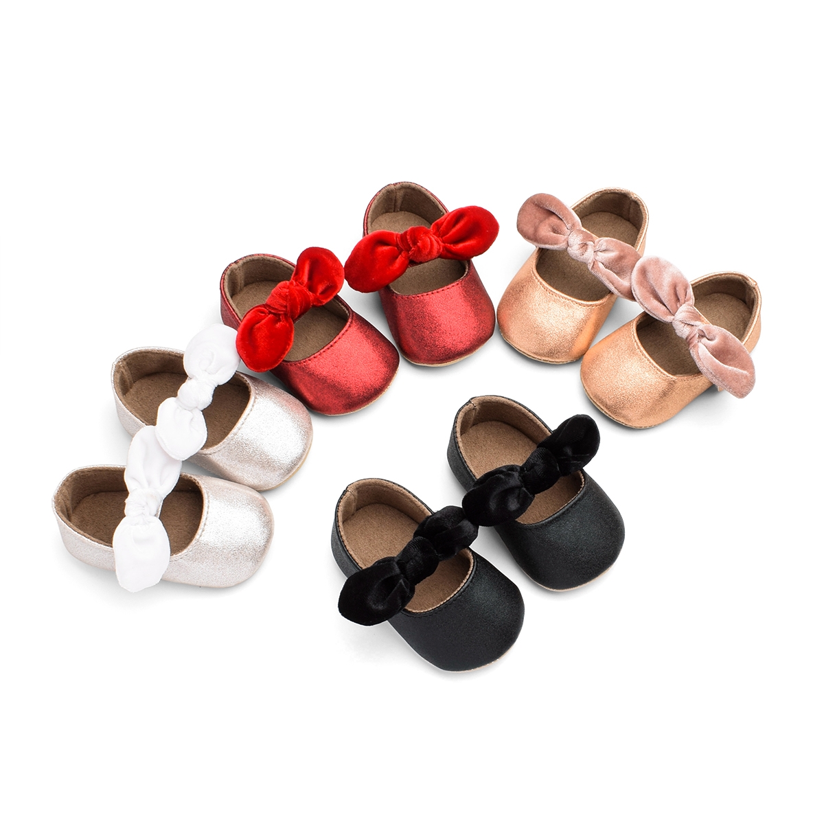 

Baby / Toddler Solid Big Bowknot Decor Princess Prewalker Shoes
