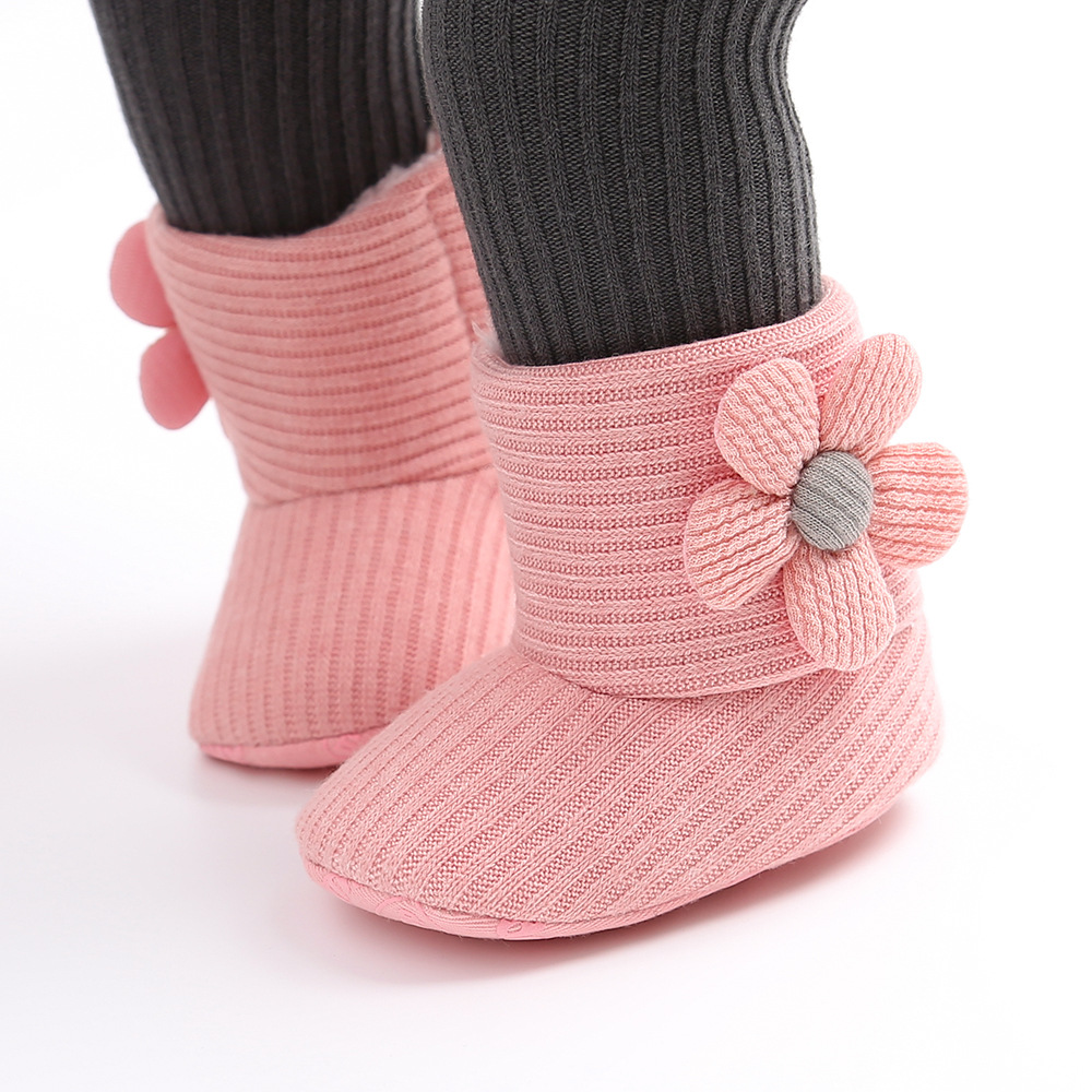 

Baby / Toddler Girl Floral Knitted Casual Prewalker Shoes