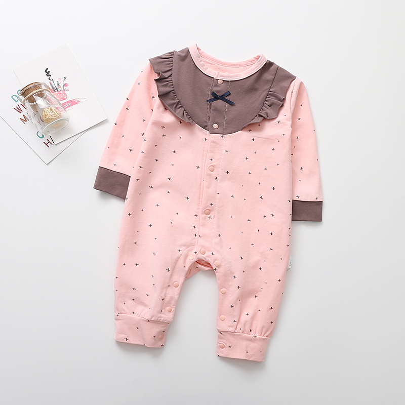

Baby Star Print Doll Collar Long-sleeve Jumpsuit