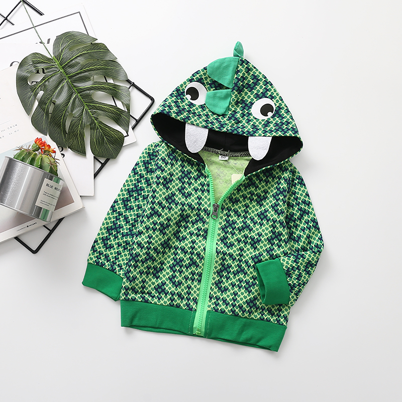 

Baby / Toddler Crocodile Allover 3D Decor Hooded Coat