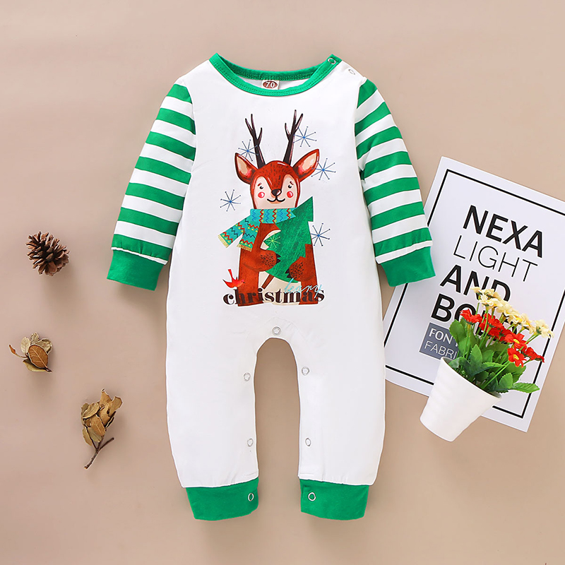 

Baby Boy / Girl Christmas Reindeer Print Long-sleeve Jumpsuit