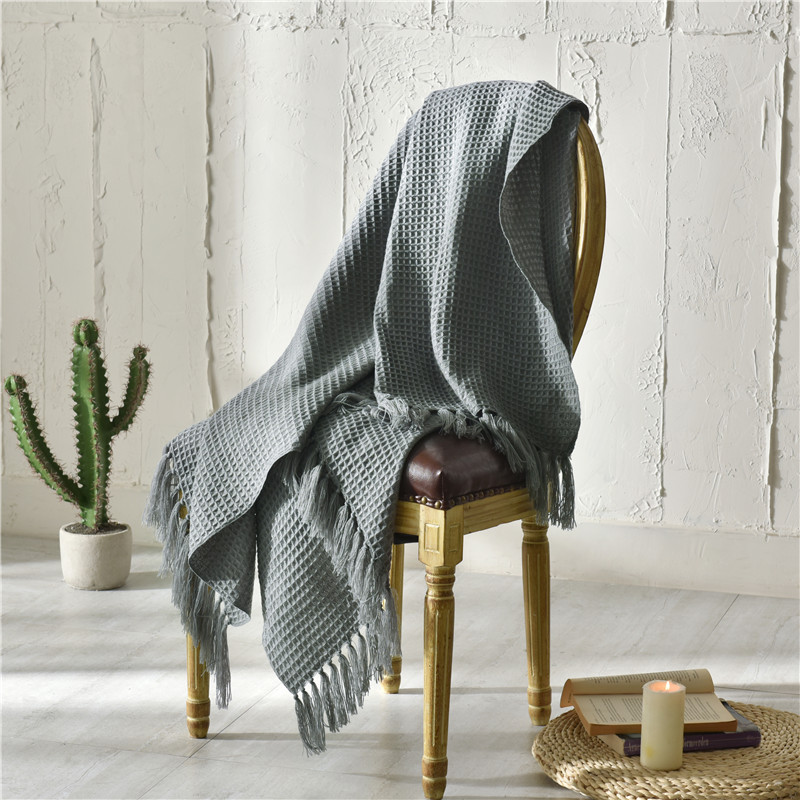 

Solid Tassel Decor Home Blanket